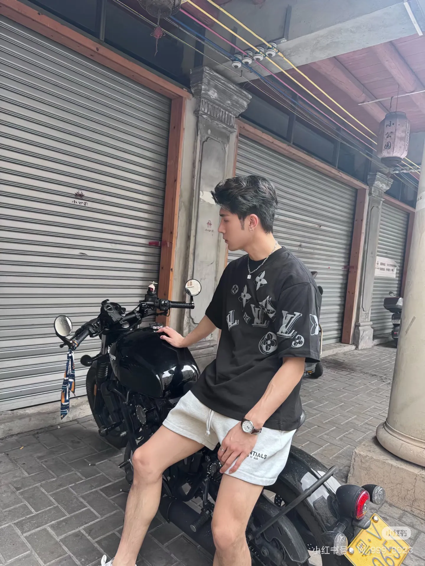 Louis Vuitton/Louis Vuitton ghosting multi-label printed short sleeves